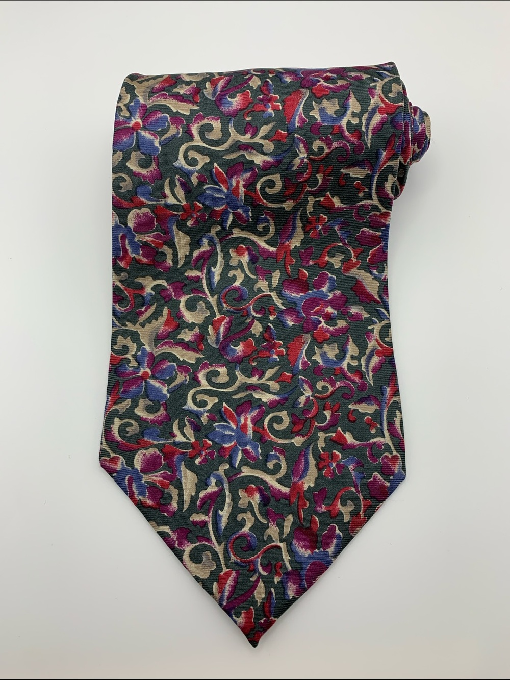 Christian Dior Vintage Floral Silk Tie